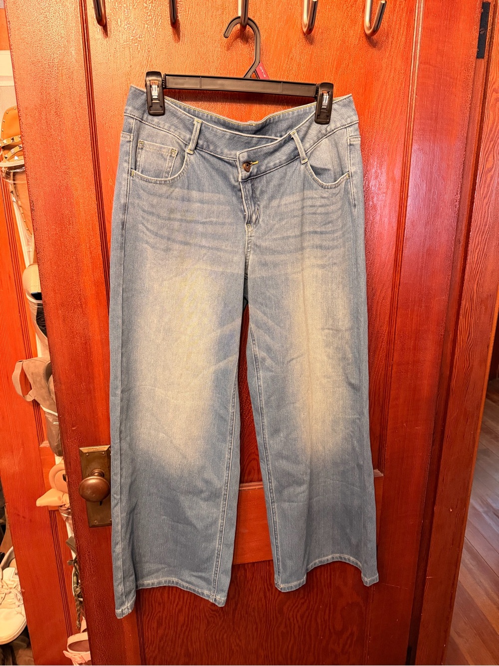 HALARA Light Blue Wide-Leg Flare Jeans